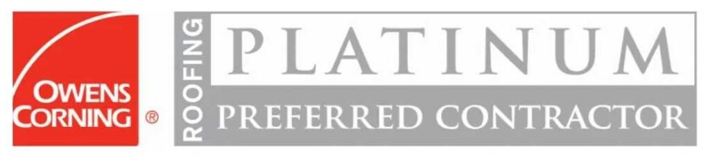 When the Skies Turn Gray: Navigating Hail and Storm Damage in McAllen Owens Corning Platinum Preferred Contractor logo, representing top-tier certification for hail damage in McAllen roof repairs by Bison Roofing.